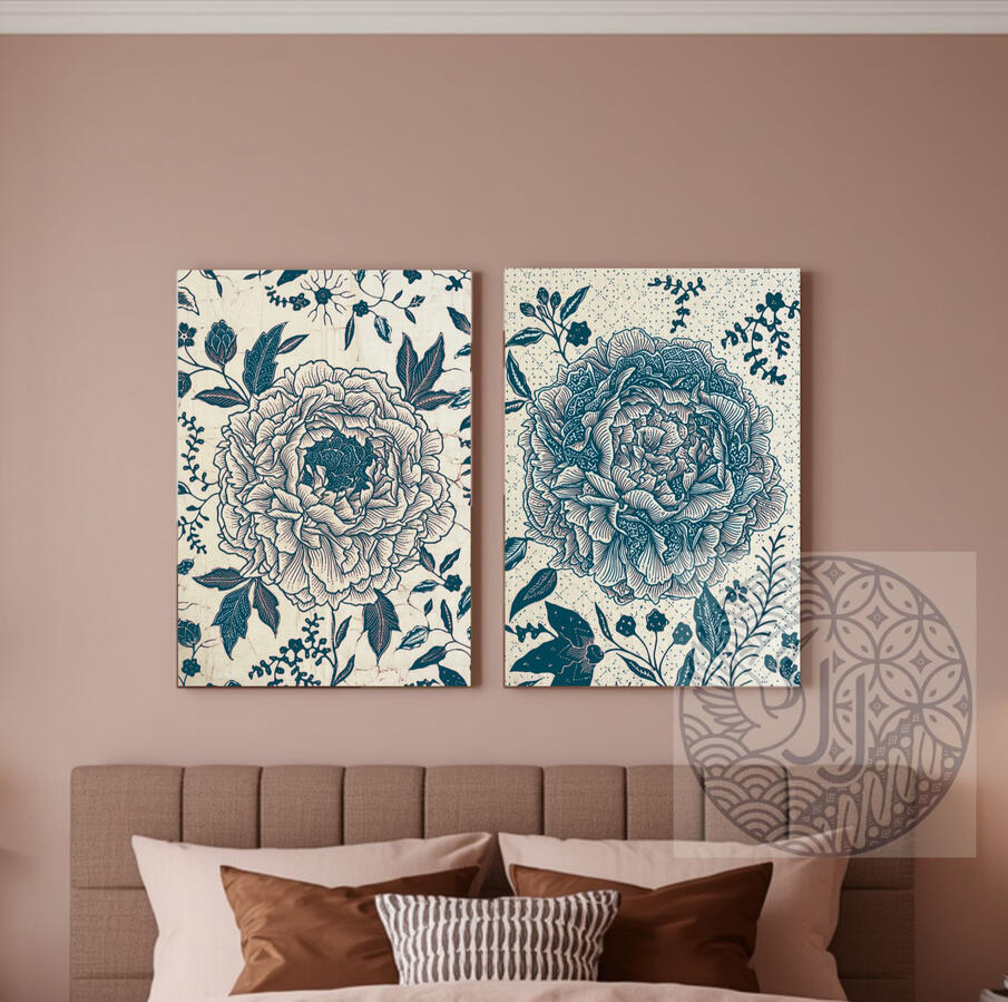 Grandmillennial Hydrangea Batik Print Grandmillennial Hydrangea Batik Print